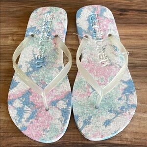 New women Colorful Flip Flops with Clear Straps